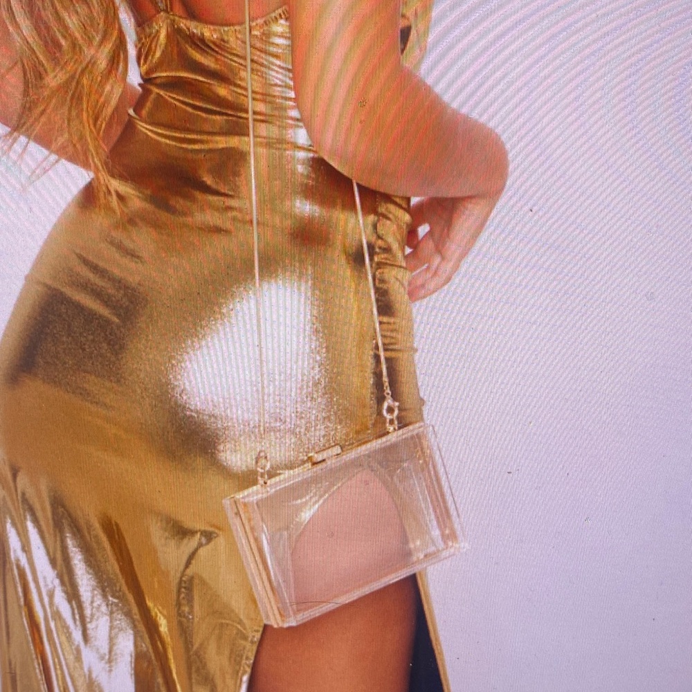 Transparent Gold Chain Crossbody Bag